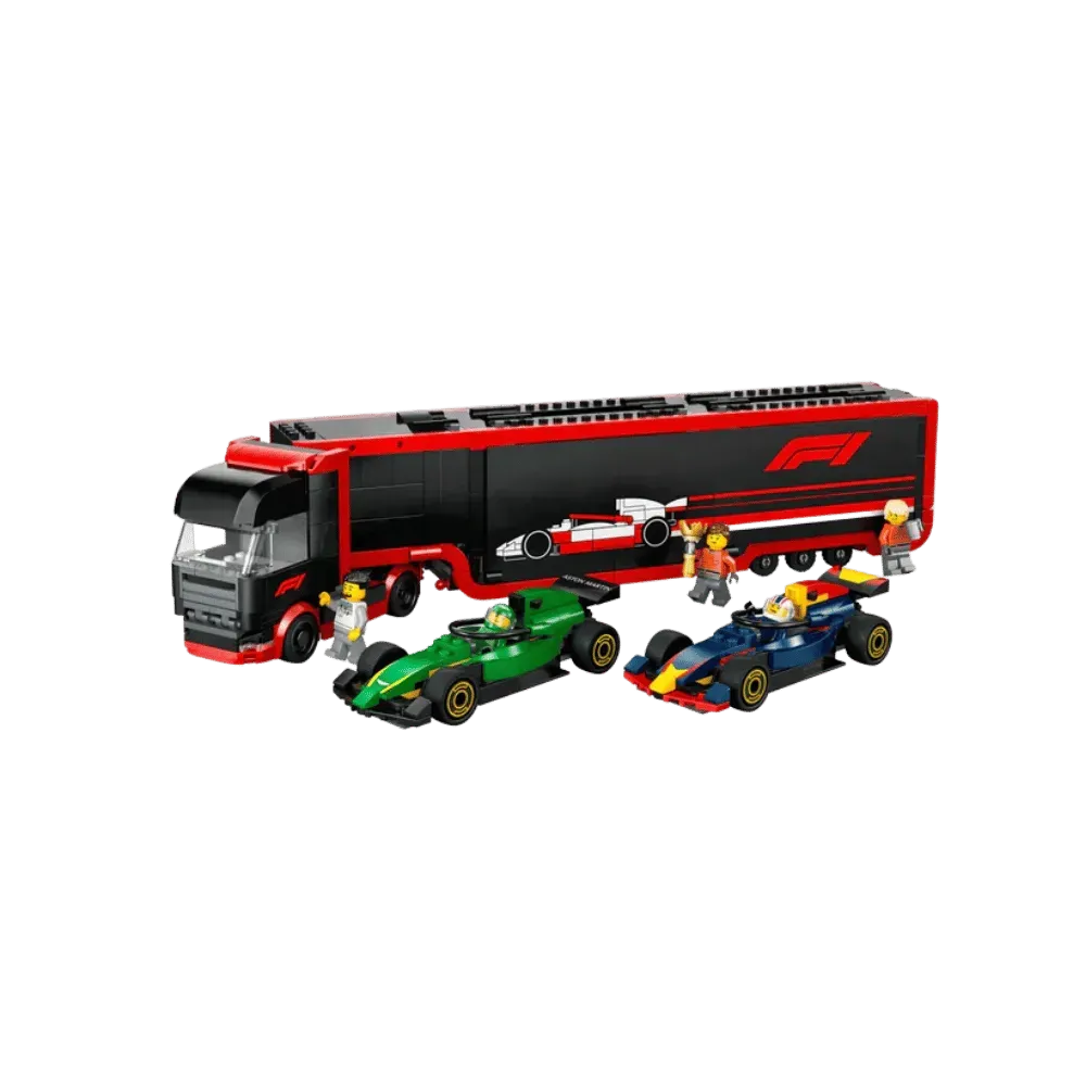 LEGO X F1 Truck with RB20 & AMR24 F1 Cars