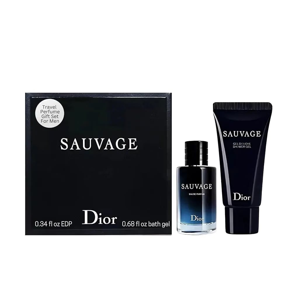 Dior Sauvage Perfume For Men – Mini Fragrance Gift Set EDP & Shower Gel Duo Travel Set