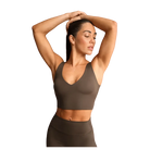 Nike X Skims Matte Women's V-Neck Long-Line Bra DARK SEPIA