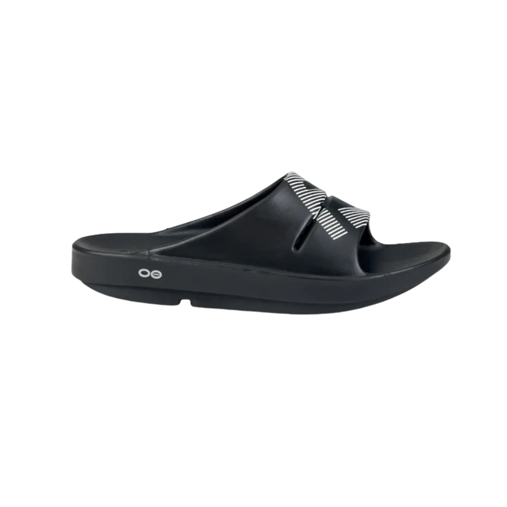 Oofos FJ X OOFOS Men's OOahh Sport Slide Sandal - black