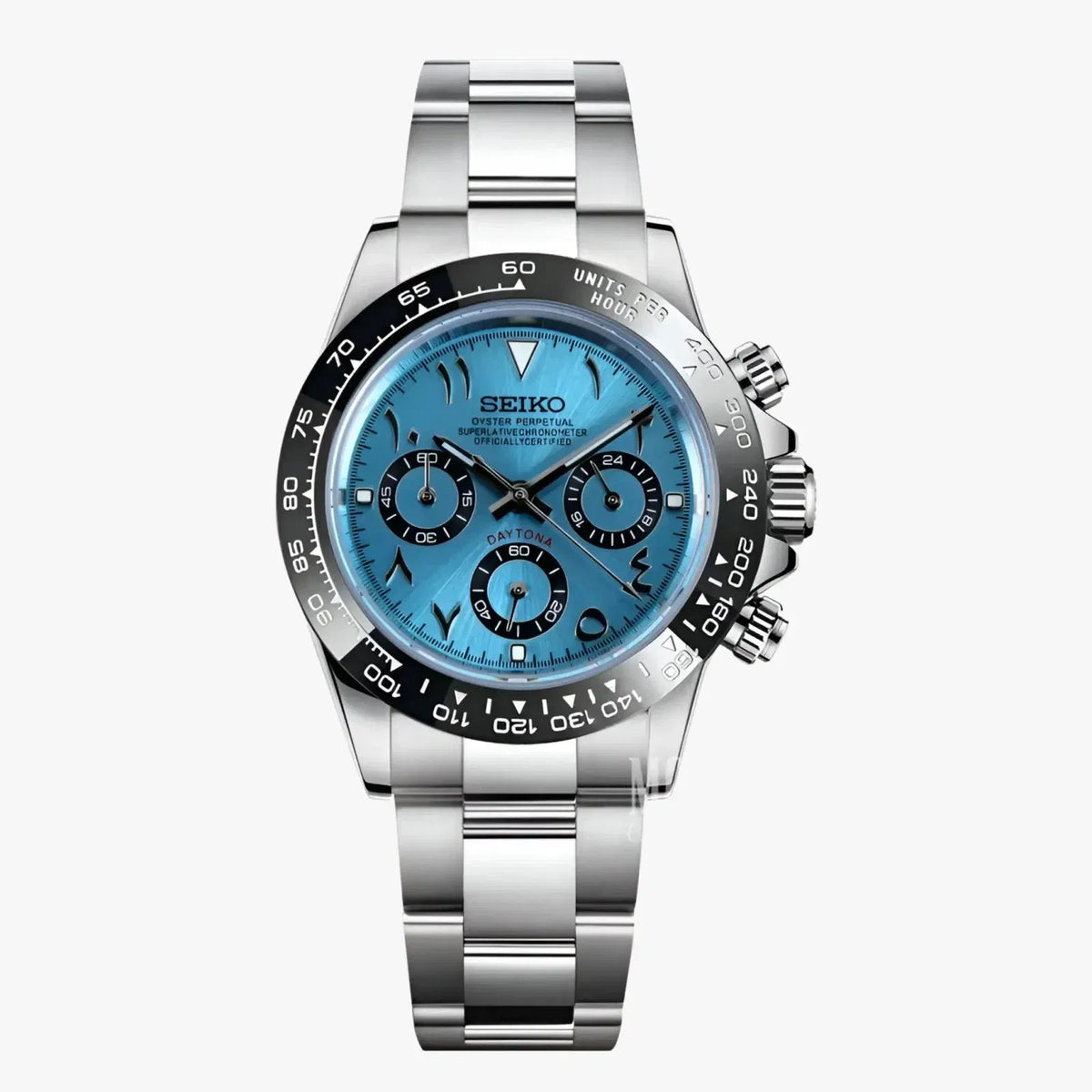 Seiko Mod Daytona Arabic Ice Blue