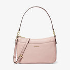 Michael Kors Jet Set Medium Pebbled Leather Convertible Crossbody Bag Soft Pink