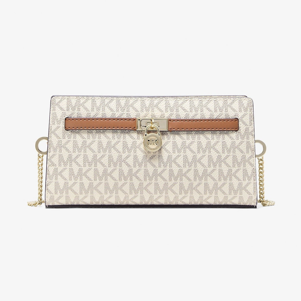 Michael Kors Hamilton Moderne Extra-Small Signature Logo Convertible Crossbody Bag Vanilla-Acorn