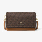 Michael Kors Jet Set Small Logo Smartphone Convertible Crossbody Bag Brn-Acorn