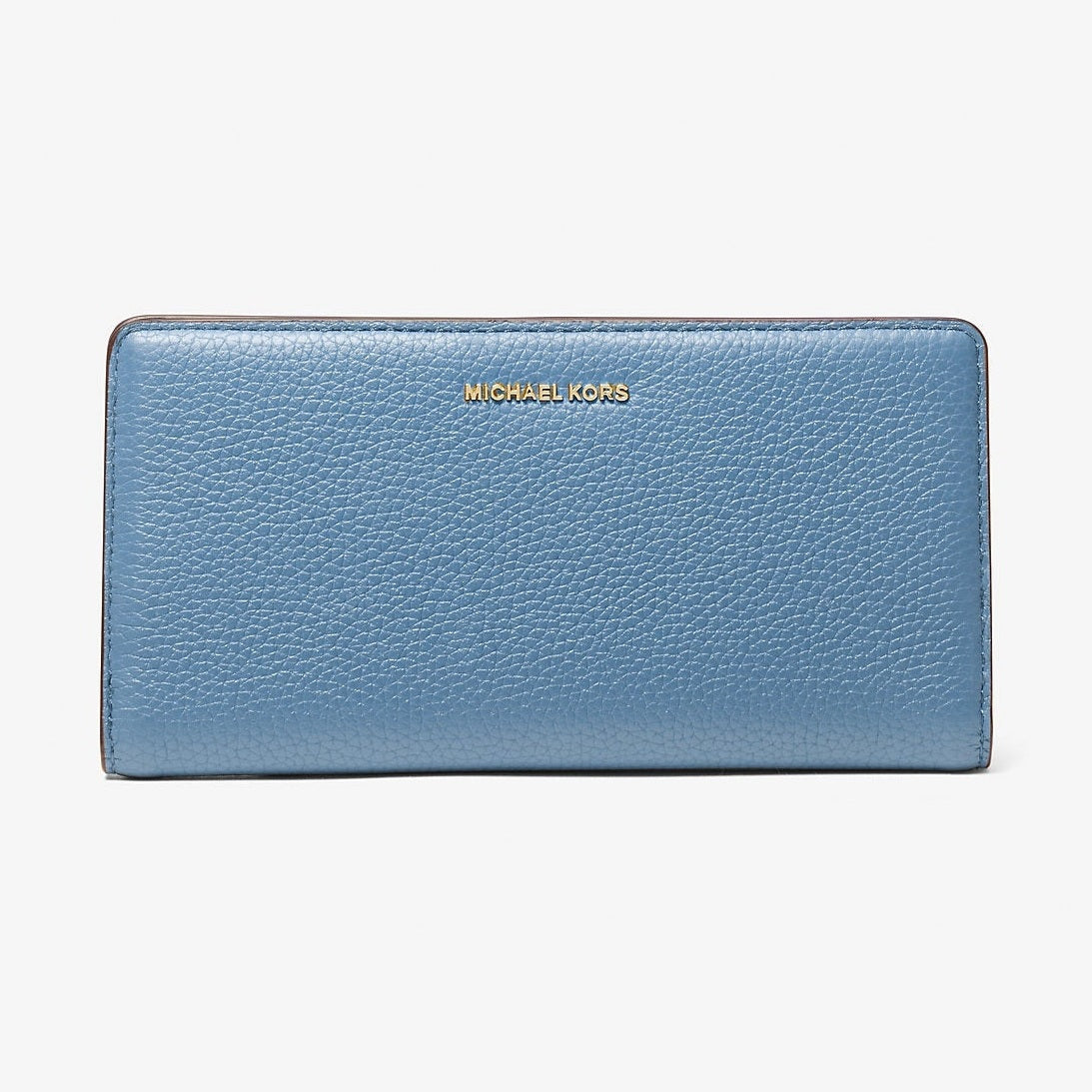 Michael Kors Bryant Large Pebbled Leather Snap-Front Wallet French Blue