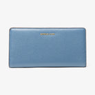 Michael Kors Bryant Large Pebbled Leather Snap-Front Wallet French Blue