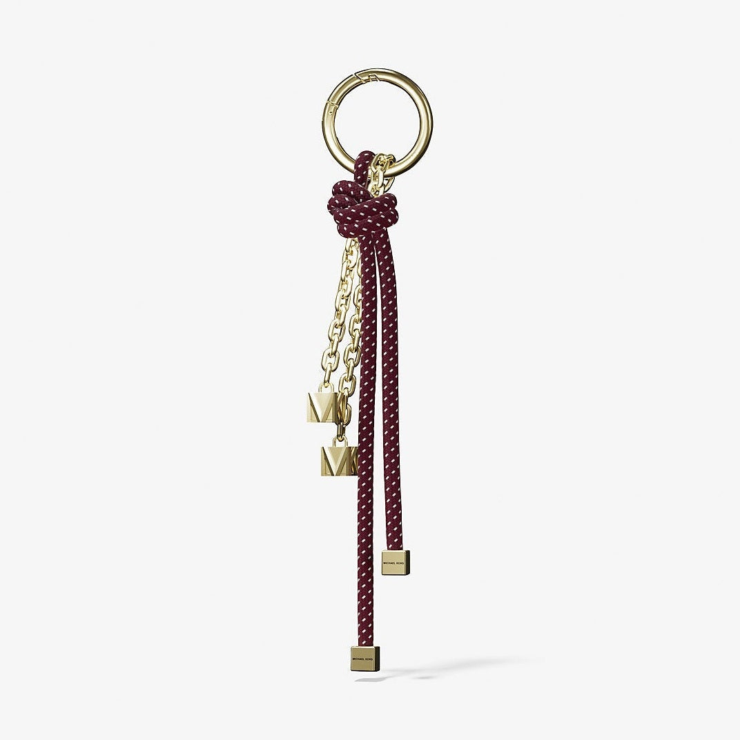 Michael Kors Gold-Tone and Speckled Cord Bag Charm Mulberry