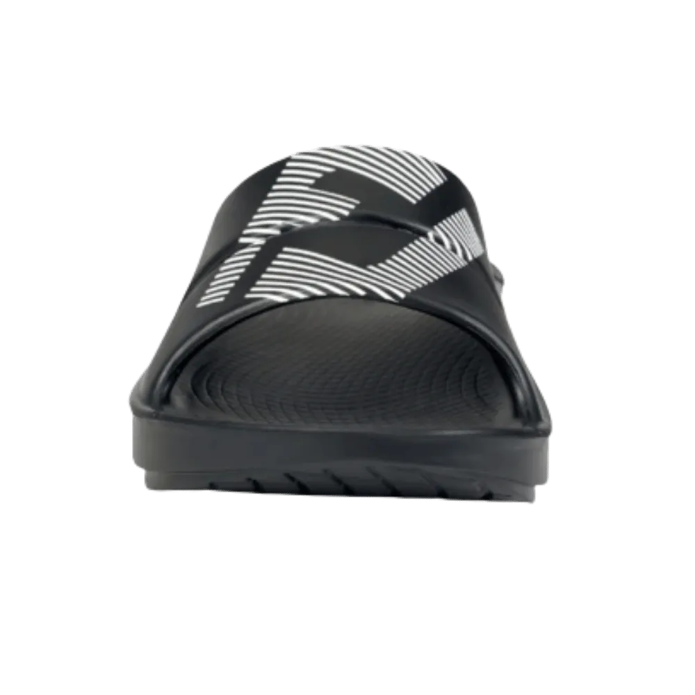 Oofos FJ X OOFOS Men's OOahh Sport Slide Sandal - black