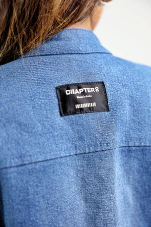 FOUNDER BLUE'S- Dual Colour Block Denim Jacket