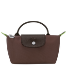 Longchamp Le Pliage Green Pouch with handle Mocha