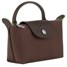 Longchamp Le Pliage Green Pouch with handle Mocha