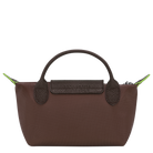 Longchamp Le Pliage Green Pouch with handle Mocha