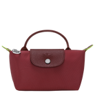 Longchamp Le Pliage Green Pouch with handle Pomegranate