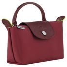 Longchamp Le Pliage Green Pouch with handle Pomegranate