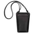 Longchamp Le Pliage Xtra Phone case with leather lace Black