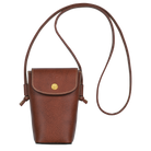 Longchamp Épure Phone case with leather lace Brown