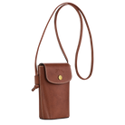 Longchamp Épure Phone case with leather lace Brown