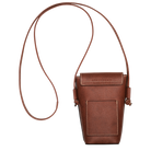 Longchamp Épure Phone case with leather lace Brown