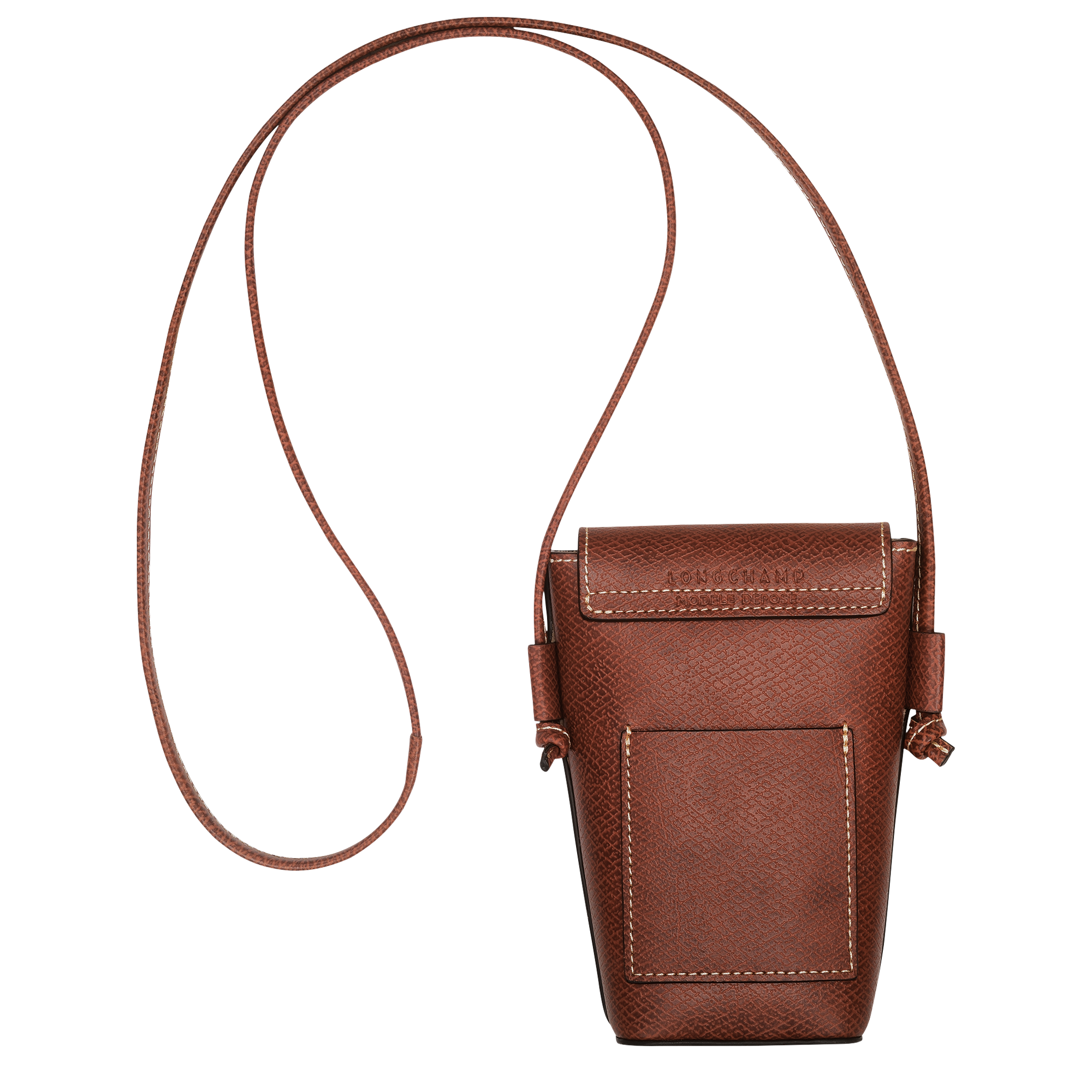 Longchamp Épure Phone case with leather lace Brown