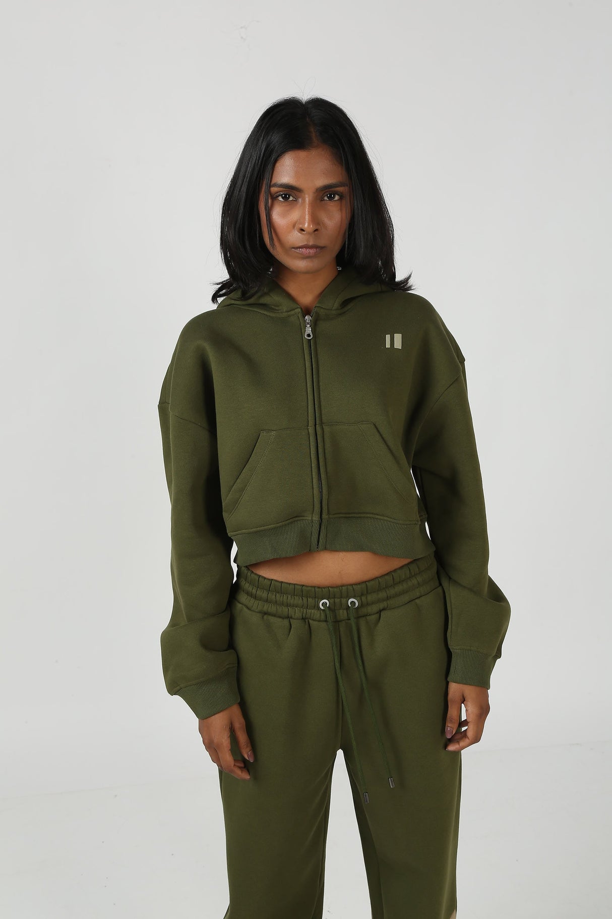 The Everyday Olive Crop Zipper