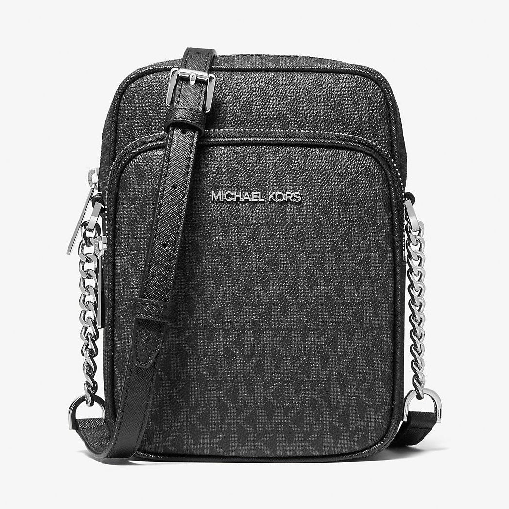 Michael Kors Jet Set Travel Medium Logo Crossbody Bag Black