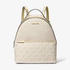 Michael Kors Sheila Medium Two-Tone Signature Logo Backpack Pale Gold