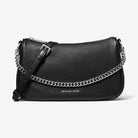 Michael Kors Carmela Medium Pebbled Leather Crossbody Bag Black