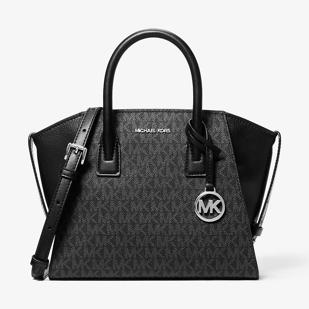 Michael Kors Avril Small Signature Logo Satchel Black