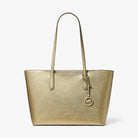 Michael Kors Arden Large Metallic Top-Zip Tote Bag Pale Gold