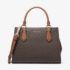 Michael Kors Marilyn Medium Signature Logo Convertible Satchel Brown