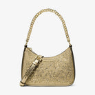 Michael Kors Jet Set Small Embellished Convertible Crossbody Bag Pale Gold