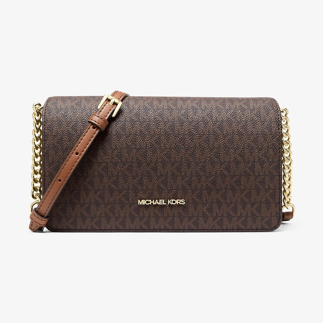 Michael Kors Jet Set Medium Signature Logo Crossbody Bag Brown