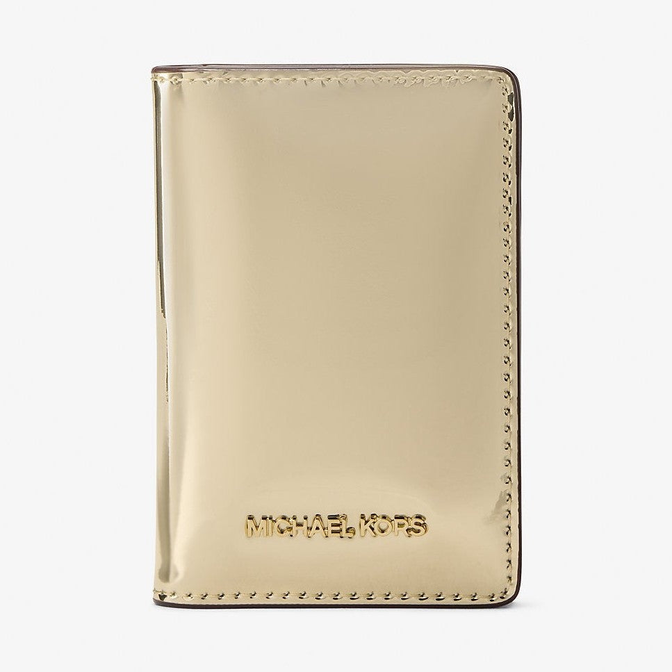 Michael Kors Jet Set Small Metallic Bi-Fold Wallet Pale Gold