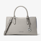 Michael Kors Arden Medium Top-Zip Satchel Pearl Grey