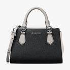 Michael Kors Marilyn Small Color-Block Saffiano Leather Messenger Bag Black Combo