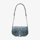 Michael Kors Mila Medium Snake Embossed Messenger Bag Cornflower