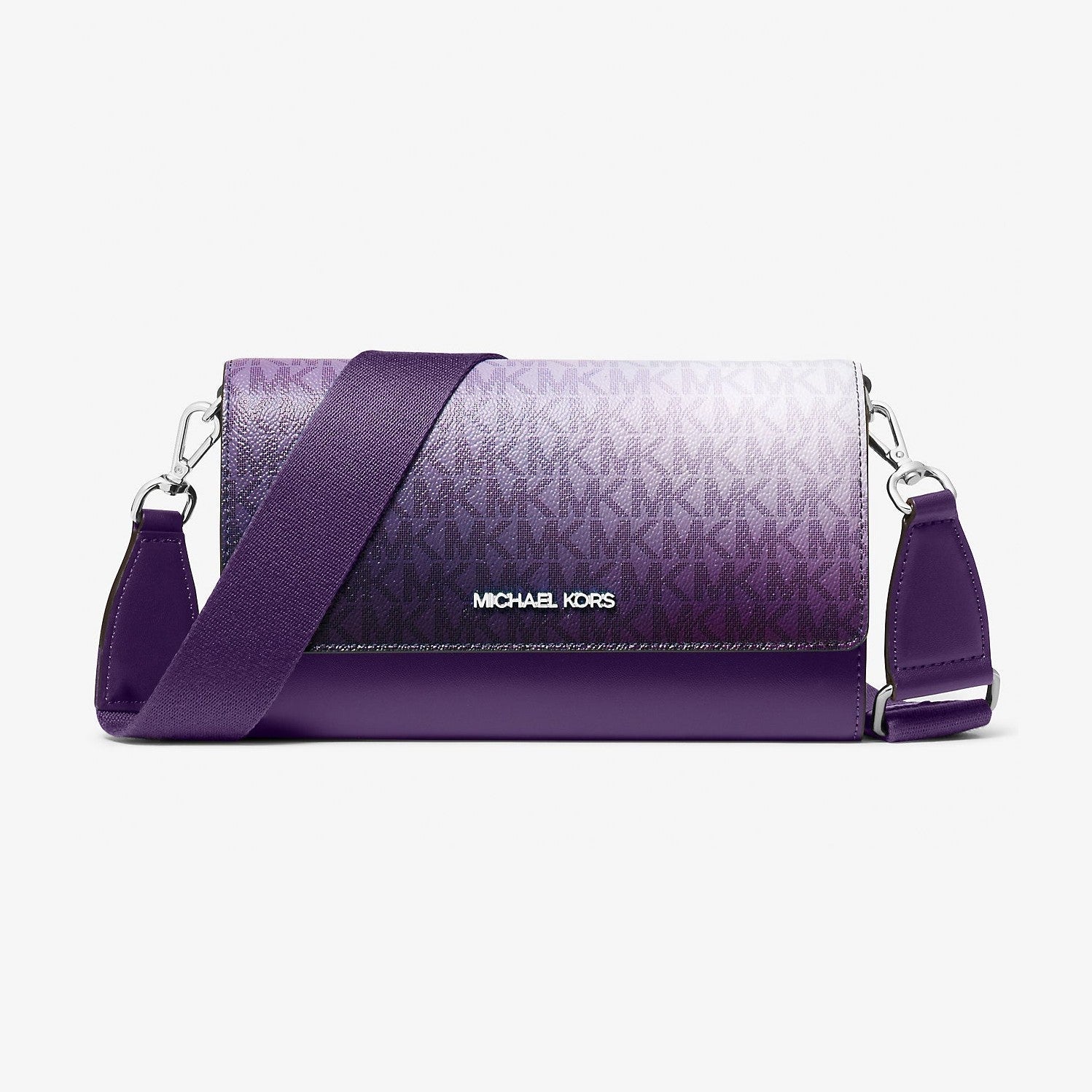 Michael Kors Jet Set Large Ombre Signature Logo Crossbody Bag Dark Purple Ml