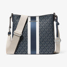 Michael Kors Jet Set Small Signature Logo Stripe Crossbody Bag Navy