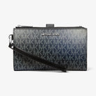 Michael Kors Jet Set Large Ombre Signature Logo Wristlet Black Combo