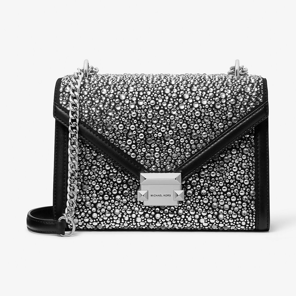 Michael Kors Whitney Medium Embellished Shoulder Bag Black