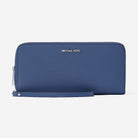 Michael Kors Large Pebbled Leather Continental Wallet Galaxy Blue