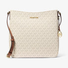 Michael Kors Jet Set Travel Large Logo Messenger Bag Vanilla