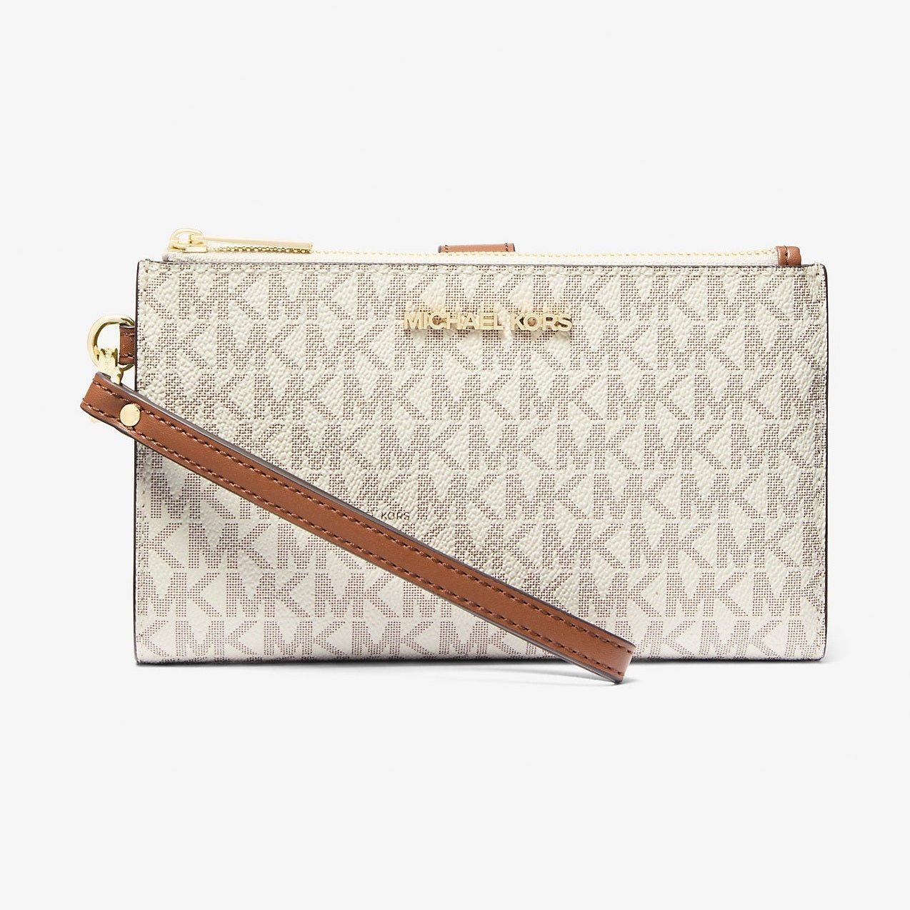 Michael Kors Jet Set Travel Signature Logo Smartphone Wallet Vanilla