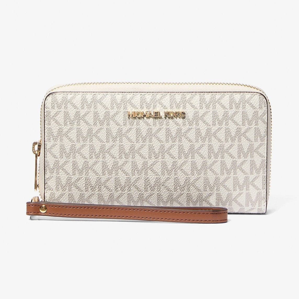 Michael Kors Jet Set Signature Logo Smartphone Wristlet Vanilla