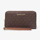 Michael Kors Jet Set Signature Logo Smartphone Wristlet Brown