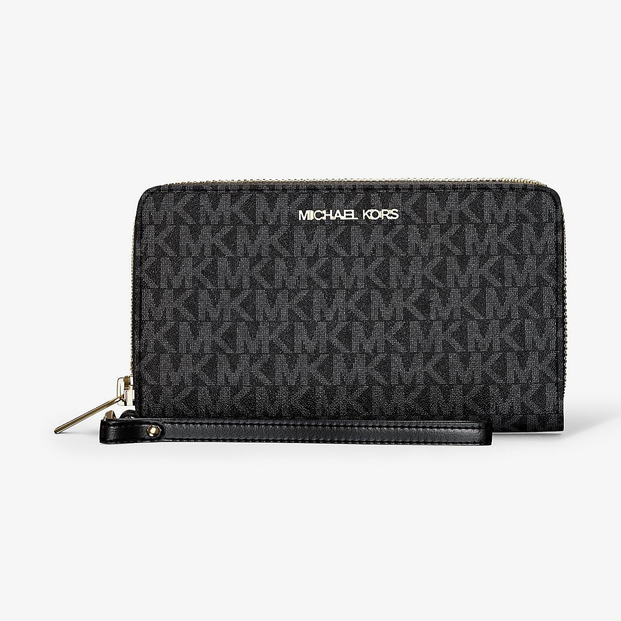 Michael Kors Jet Set Large Signature Logo Smartphone Wallet Black