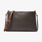 Michael Kors Trisha Medium Logo Crossbody Bag Brown