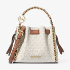 Michael Kors Mina Small Signature Logo Chain Crossbody Bag Vanilla