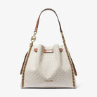 Michael Kors Mina Large Signature Logo Chain Shoulder Bag Vanilla