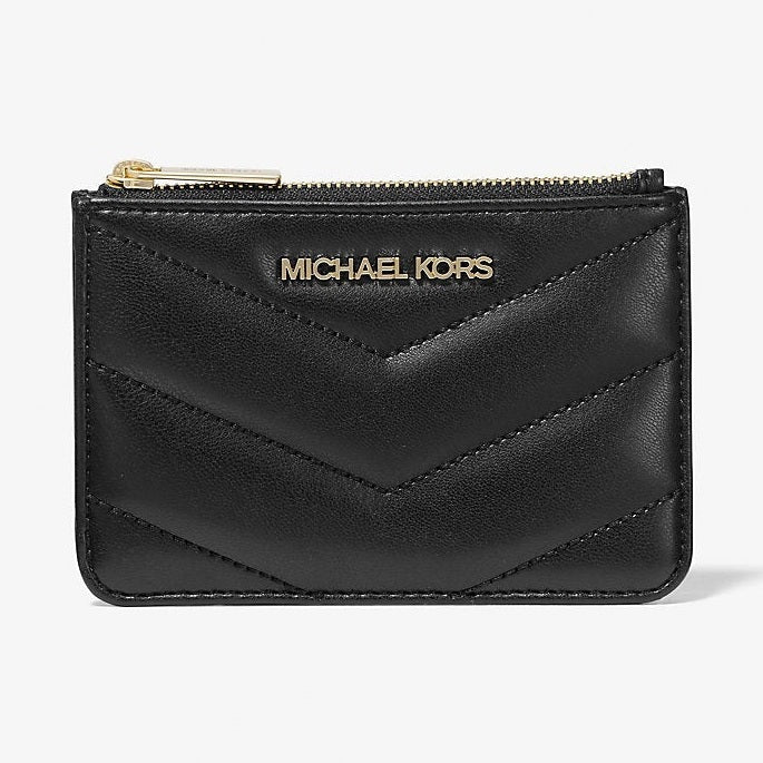 Michael Kors Jet Set Travel Small Quilted Coin Pouch Black